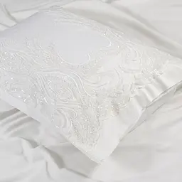 Набір постільної білизни з мереживом та покривалом піке Dantela Vita - Mira Bella krem кремовий євро - мініатюра 11