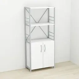 Етажерка 3/60 Ferrum-decor Серії Конект із тумбою 144x60x28 Сірий ДСП Білий (FRD-104456)