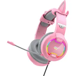 Навушники ігрові з мікрофоном Havit HV-H2233d Cat pink (HV-H2233d) - мініатюра 5