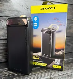Повербанк Power Bank AWEI PA-12 портативна батарея швидка зарядка 22.5W 30 000 mAh Чорний - мініатюра 5