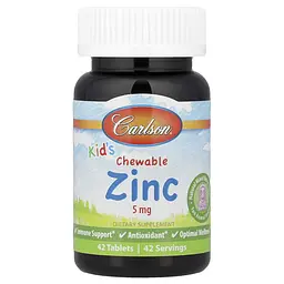 Цинк для дітей Carlson Kid's Chewable Zinc смак ягід 5 мг 42 жувальні таблетки