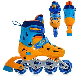 Детские раздвижные ролики PROFI KIDS A4151-S-YL, размер 35–38