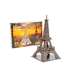 Дерев'яний 3D конструктор Ейфелева вежа Puz-00925, 58 деталей