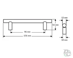 Ручка рейлінгова DR 11/096 SS BLK Чорна - мініатюра 2