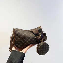 Сумочка через плече із еко-шкіри Lilly P4-7015DB темно коричнева