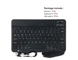 Портативна бездротова клавіатура + миша 2-в-1 Bluetooth Slim для планшетів, смартфонів, ПК, смарт-телевізорів, чорна - мініатюра 3