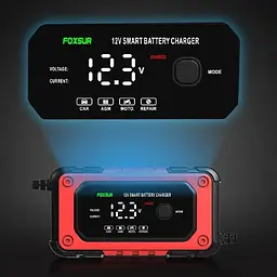 Зарядний пристрій Foxsur 12V-8A/24V4A 12V-7A для автомобільного акумулятора - мініатюра 5