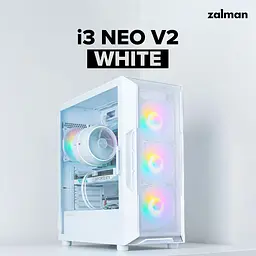 Zalman Корпус I3 Neo V2 без БР 2xUSB3.0, 1x Type C, 4x120мм RGB, VGA 400мм, LCS ready, TG Side Panel, ATX, білий - мініатюра 2