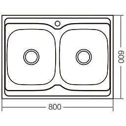 Кухонна мийка накладна ZERIX Z8060B-08-180E satin (ZX1620) - мініатюра 4