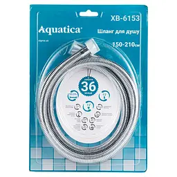 Шланг для ручного душу Aquatica 1/2" SS посилений хромований розтяжної з підшипником 150-210 см (9792010) - мініатюра 2