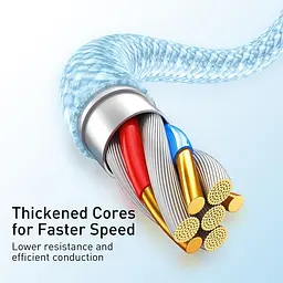 Кабель Baseus Dynamic Series Fast Charging Data Cable USB to iP 2.4 A 1 m Blue (CALD000403) - мініатюра 6