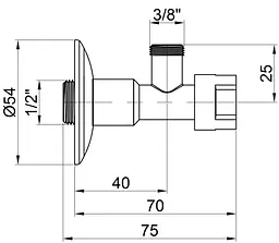 Кран приладовий буксовий Icma 1/2" х3/8" кутовий №519 (90519AC07) - мініатюра 3
