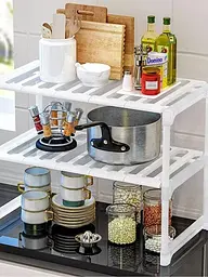 Регульована кухонна полиця — органайзер — Kitchen Rack - мініатюра 2
