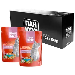 Вологий корм для кішок Пан Кот ягня в соусі 100 г (4820111141050) - мініатюра 3