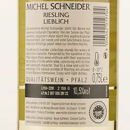 Вино Michel Schneider Riesling Lieblich, біле, напівсолодке, 10,5%, 0,75 л - мініатюра 3