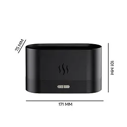 Зволожувач повітря з ефектом полум'я Air humidifier 2344 ультразвуковий 180 мл Чорний  - мініатюра 3