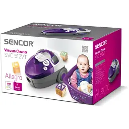 Пилосос Sencor Allegro фіолетово-сірий (SVC512VT-EUE2) - мініатюра 10