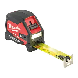 Рулетка магнітна MAGNETIC MILWAUKEE з LED підсвіткою, 7,5м, (30мм) - мініатюра 2