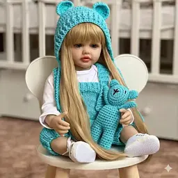 Реалістична Кукла Реборн 55 см повністю вінілова Doll Reborn Baby Born К0100323 - мініатюра 2