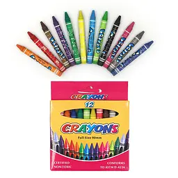 Крейда воскова Crayons, 12 кольорів, 0.9 мм, з етикеткою