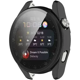 Чохол-накладка DK Пластик Soft-Touch Glass Full Cover для Huawei Watch 3 Pro (black) - мініатюра 2