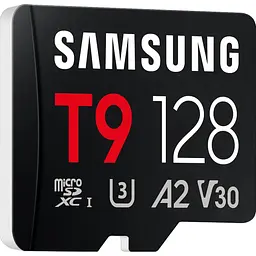 Карта пам'яті Samsung MICRO SDXC T9 128GB, U3, V30, A2 до 200 Мб/с (MB-MH128T/WW) - мініатюра 2