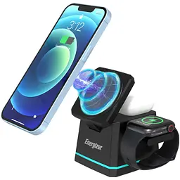 Зарядний пристрій 15W 3-in-1 Magnetic Wireless Fast Charger чорний Energizer - мініатюра 3