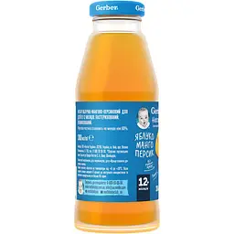 Нектар Gerber яблучно-мангово-персиковий для дітей із 12 місяців 1.5 л (5 шт. x 300 мл) - мініатюра 3