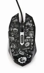 Миша Gembird MUS-6B-GRAFIX-01, оптика, чорний USB, 3600 DPI, підсвічування