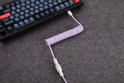 Кабель Keychron USB-A/USB-C > USB-C заряджання/синхронізації, 1.36м, Type-C, Coiled Aviator, фіолетовий - мініатюра 5