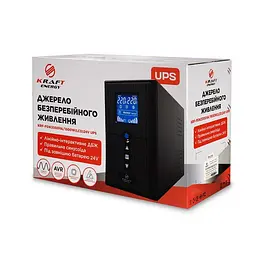 Джерело безперебійного живлення Kraft KRF-PSW2000VA/1600W(LCD)24V UPS під зовнішній акумулятор (42-00063) - мініатюра 5