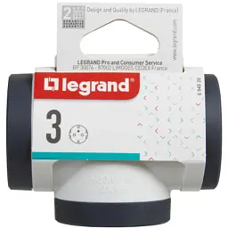 Мережевий розгалужувач Legrand ПРЕМІУМ 3х2К+З бокові розетки, колір Білий/Чорний (694520) - мініатюра 4