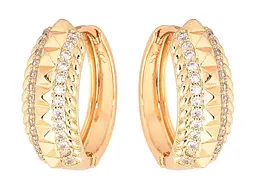 Сережки Xuping кільця позолота 18K "Декоративний візерунок з доріжками кристалів" 287128