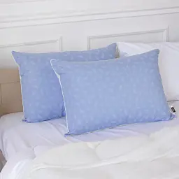 Подушка пухова MirSon Karmen №1803 Bio-Blue м'яка пух 90% 40х60 см біло-блакитна (2200003011692) - мініатюра 4