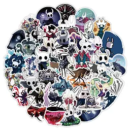 Стікерпак Порожній лицар Набір наклейок GeekLand Hollow Knight 50 штук
