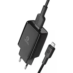 Зарядка для телефону з кабелем, телефонний адаптер чорний Ridea RW-11111 Element MicroUSB 2.1A, 15Вт - мініатюра 2
