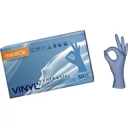 Вінілові синтетичні рукавички MediOk Vinyl Sinthetic сині - мініатюра 2