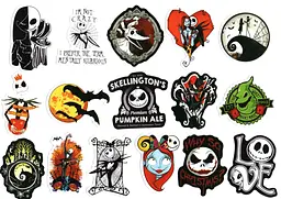 Стікерпак Набір наліпок Кошмар перед Різдвом The Nightmare Before Christmas 100 штук - мініатюра 3