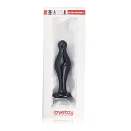Анальна пробка Love Toy Glass Romance Just Fun 4.5" 11.3 см (чорний) - мініатюра 2