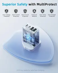 Мережевий зарядний пристрій USB-C 40W на 4 порти (2×USB-C + 2×USB-A) - мініатюра 5
