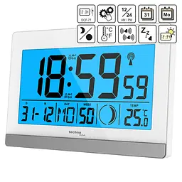 Годинник настільний Technoline WS8056 White/Silver (WS8056), Білий - мініатюра 2