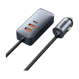 Зарядний пристрій Baseus 2xUSB-C + 2xUSB 120W + extension cord gray (CCBT-A0G)