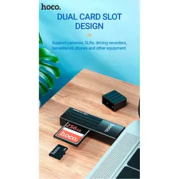 Зчитувач флеш-карт HOCO USB3.0 to microSD, microSDHC, microSDXC, SD, SDHC, SDXC, HB20 Black (6931474735218) - мініатюра 6