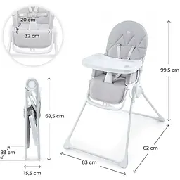 Стільчик для годування Kinderkraft Binci Light Grey (KHBINC00LGR0000) - мініатюра 5