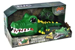 Интерактивная игрушка Крокодил на радиоуправлении, светозвуковые эффекты Crazy Crocodile YS07, в коробке 37.5x18.4x17.7см
