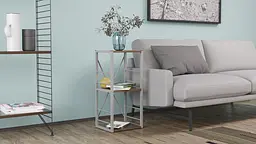 Етажерка 3/34 Ferrum-decor Серії Коннект 73x34x28 сірий ДСП Дуб Сонома 16мм (FRD-104304) - мініатюра 2