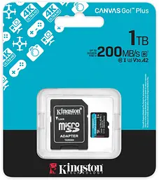 Карта пам'яті Kingston MicroSDXC 1TB Canvas Go! Plus class 10 UHS-I U3 V30 A2 Adapter SD (SDCG4/1TB) - мініатюра 3