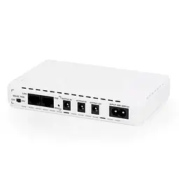 ДБЖ MIni Ups для роутерів/комутаторів POE-432EM, outputs: DC 9В/12В, POE 15В/24В, USB DC 5В/2A, 10400MAh(4*2600MAh), (160х28х105), White, BOX - мініатюра 2