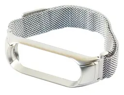 Ремінець металевий на магніті для Xiaomi Mi Band 5/6 Metal Melanese Loop, сріблястий