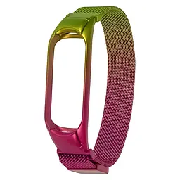 Ремінець Міланська петля райдужна для Xiaomi Mi Band 5/6 33 зелено-фіолетовий